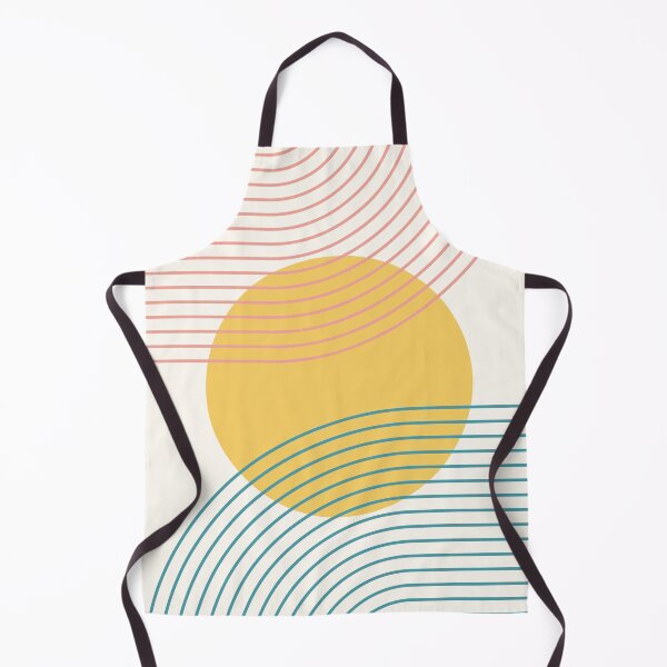 Aperçu de l'œuvre Geometric Lines Sun Rainbow 12 in 70s Tan Gold Green créée et vendue par nineFlorals.