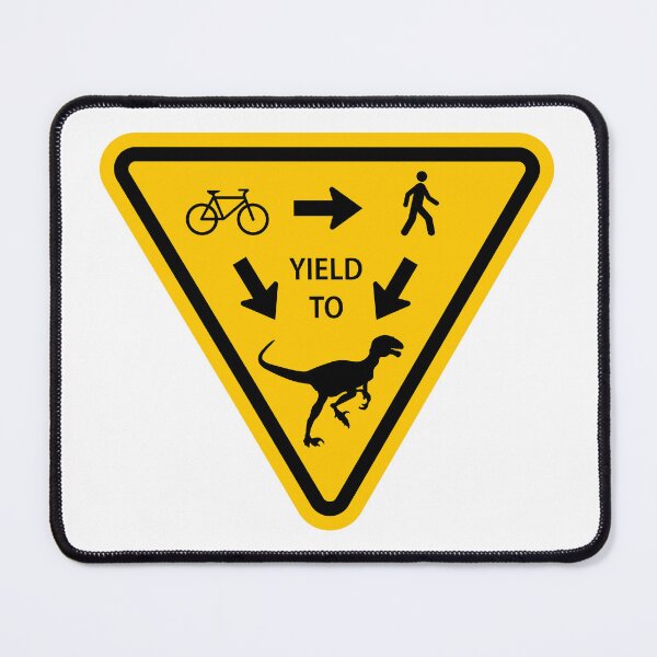 Item preview, Dinosaur Yield Sign designed and sold by Clusterfudge.