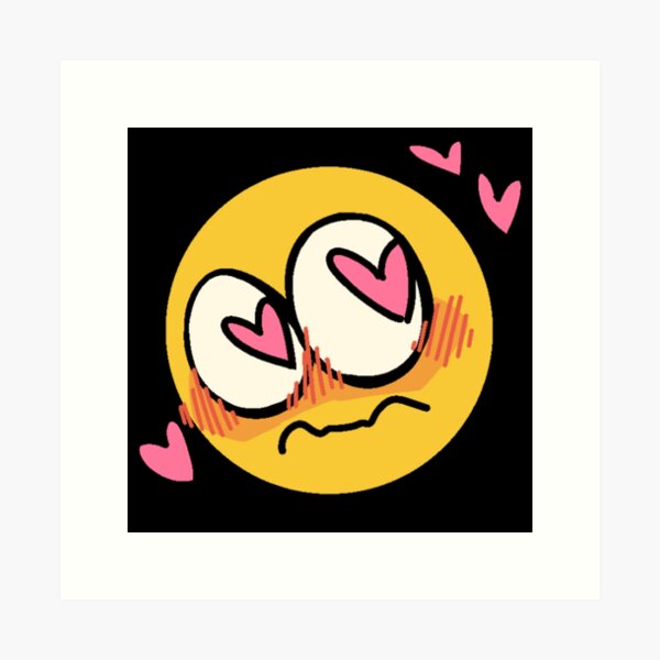 angy love - adorable cursed emoji Art Print for Sale by Blue Pencil