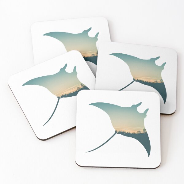 Item preview, Forest Trees Under Calm Sky Manta Ray | Cute Manta Ray designed and sold by BopleDesigns.
