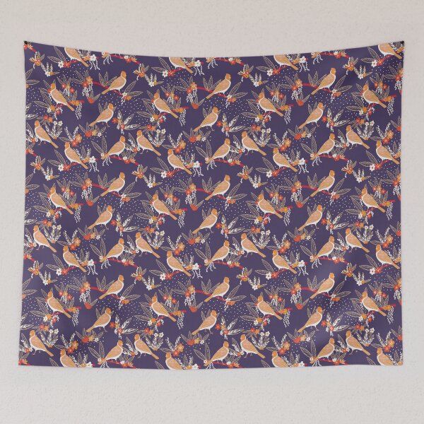 Item preview, Tropical birds in blue designed and sold by SisterlyLove.