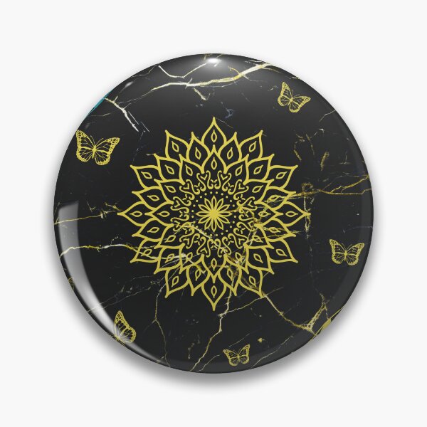 Item preview, Black & Gold Spiritual Yin Yang Mandala Floral Pattern! designed and sold by davechi-stone.
