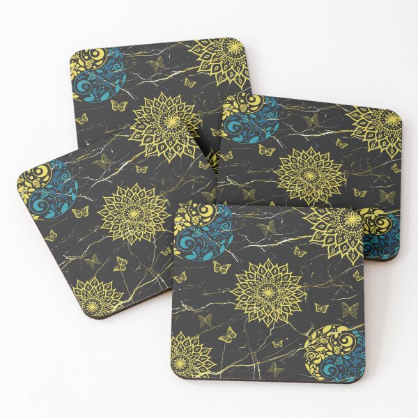 Item preview, Black & Gold Spiritual Yin Yang Mandala Floral Pattern! designed and sold by davechi-stone.