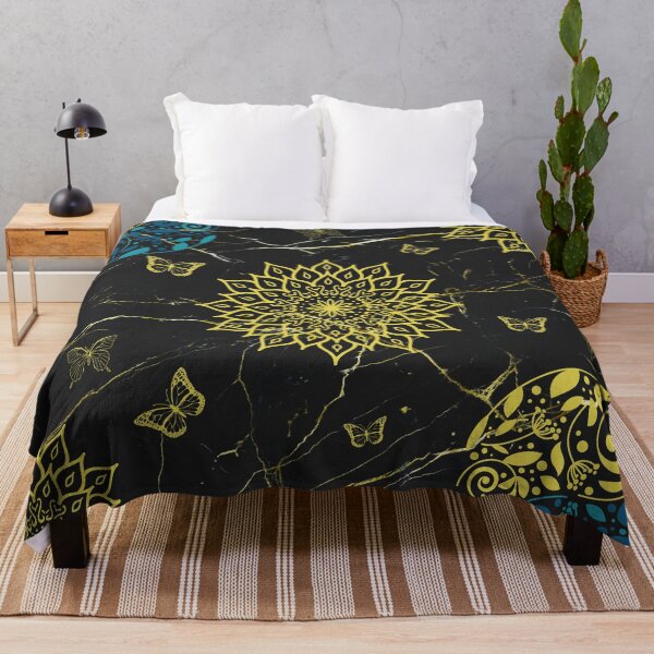 Item preview, Black & Gold Spiritual Yin Yang Mandala Floral Pattern! designed and sold by davechi-stone.