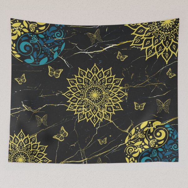 Item preview, Black & Gold Spiritual Yin Yang Mandala Floral Pattern! designed and sold by davechi-stone.