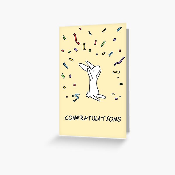 Item preview, Rabbit Congratulations designed and sold by drawnbyemma.