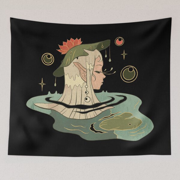Item preview, Celestial Water Elf - ornate forest nymph artwork designed and sold by CabbageNClouds.