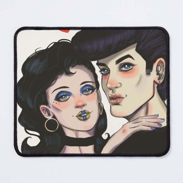 Item preview, Greaser couple with a red heart designed and sold by ruby varelas-chavez.