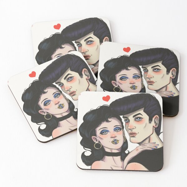 Item preview, Greaser couple with a red heart  designed and sold by ruby varelas-chavez.