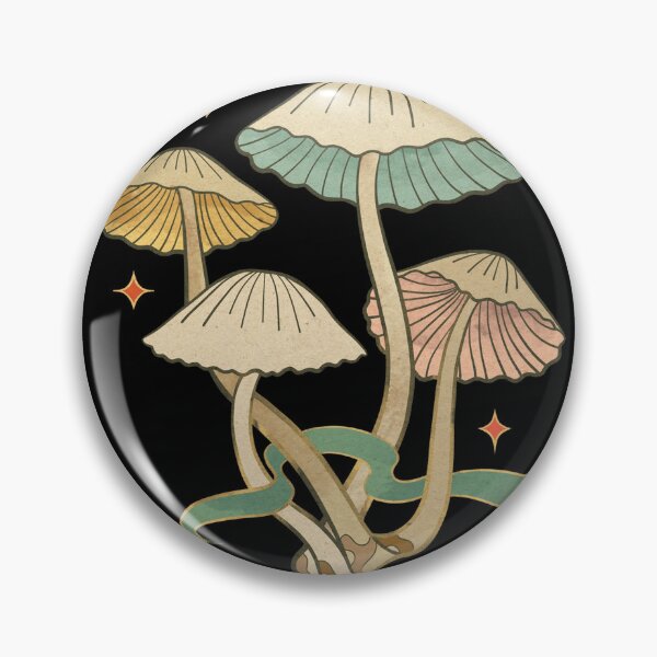 Item preview, Celestial spore patch - ornate mushroom cluster artwork designed and sold by CabbageNClouds.