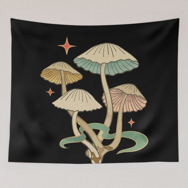 Item preview, Celestial spore patch - ornate mushroom cluster artwork designed and sold by CabbageNClouds.