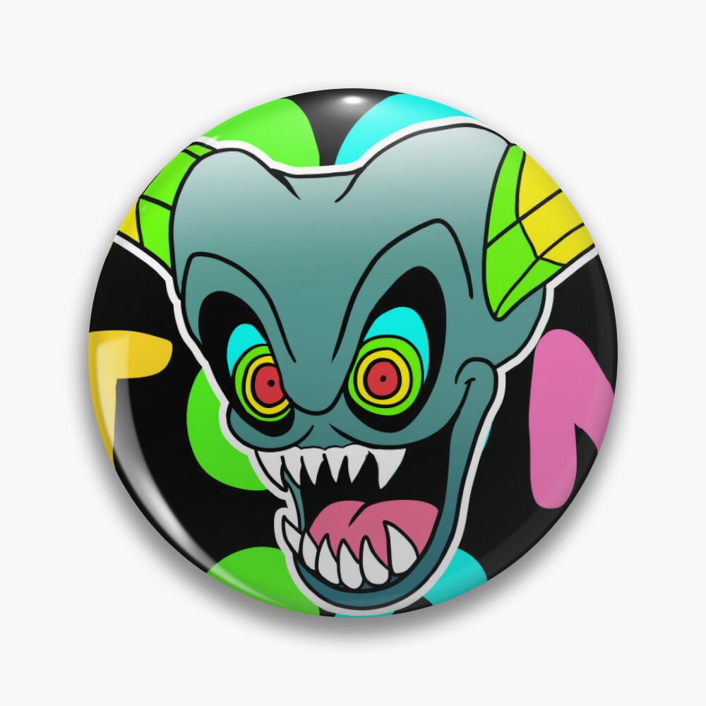 Skull Toon Power! Pin for Sale by orangeblitz