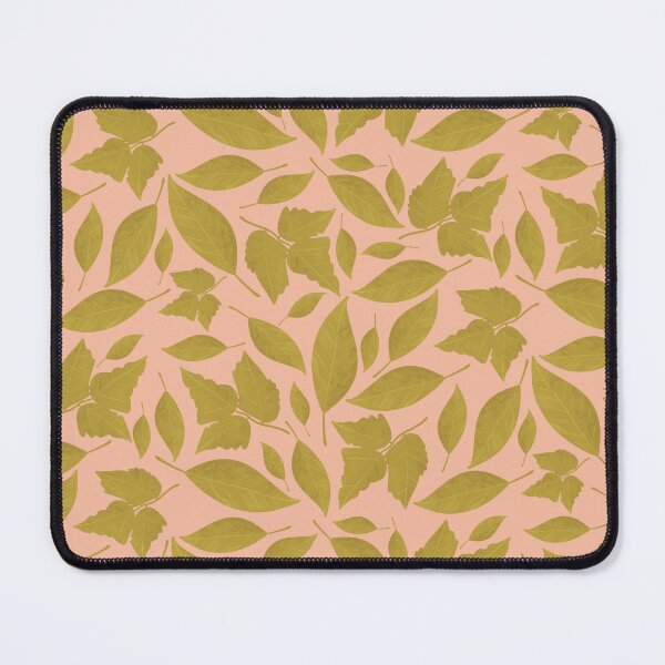 Item preview, Pink and Mustard Leaves Pattern designed and sold by WalkSimplyArt.
