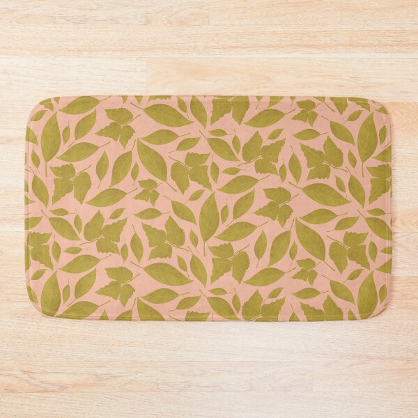 Item preview, Pink and Mustard Leaves Pattern designed and sold by WalkSimplyArt.