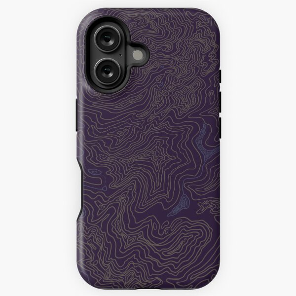 Topographic Map Doodle (Huckleberry) iPhone Tough Case