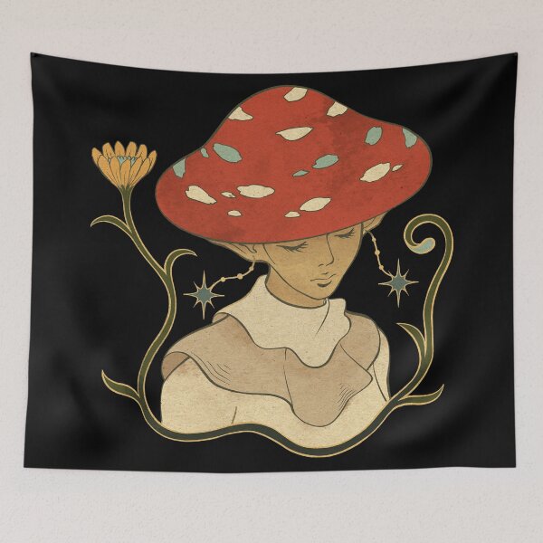 Item preview, Celestial red cap elf - ornate Redcap elf spirit artwork designed and sold by CabbageNClouds.
