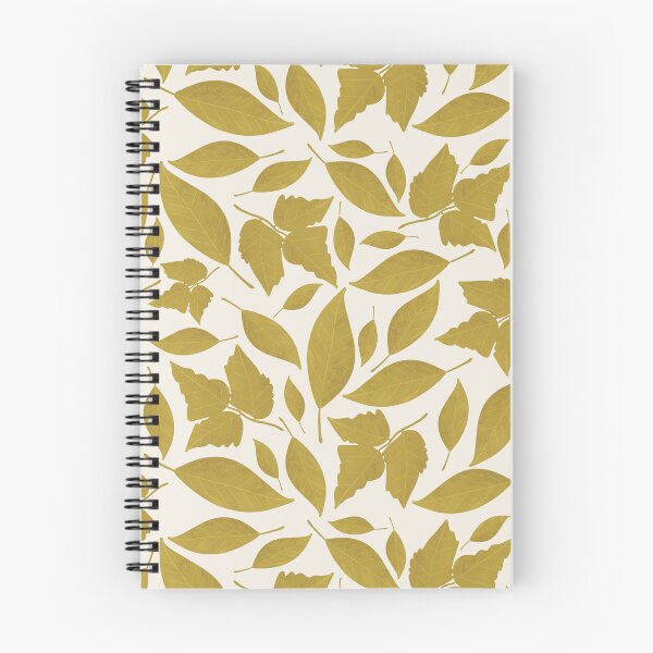 Item preview, White Cream and Mustard Leaves Pattern designed and sold by WalkSimplyArt.