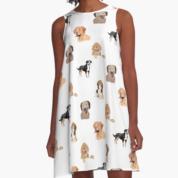 Dog Pattern A-Line Dress
