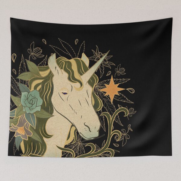 Item preview, Celestial Unicorn - ornate holy unicorn artwork designed and sold by CabbageNClouds.