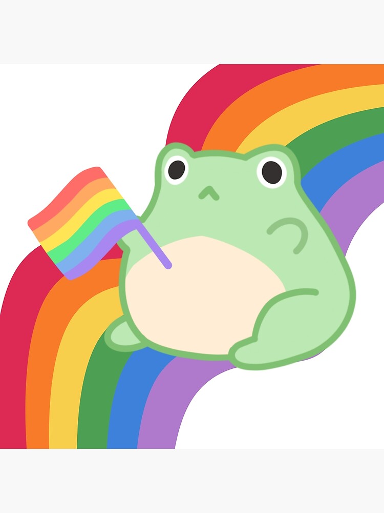 Pride Frog With A LGBT Rainbow Flag Poster For Sale By Saxophoneliz Redbubble