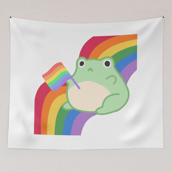 Item preview, Pride Frog with a LGBT Rainbow Flag designed and sold by Finding Flowers.
