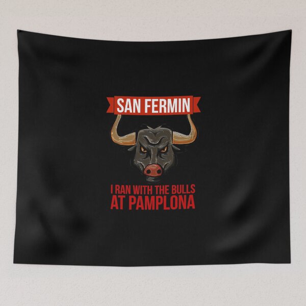 Item preview, San Fermin Running With The Bulls Festival Pamplona July Sticker designed and sold by dianesandraon.