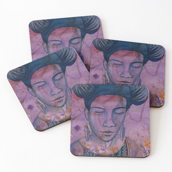 Item preview, Purple Portrait of Black Woman designed and sold by VerlenaJohnson.