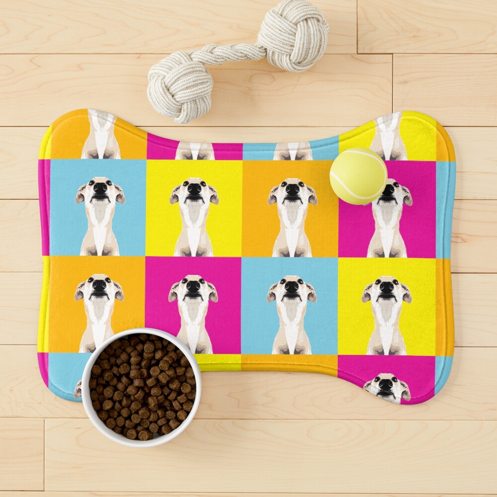 Colorful pop art greyhound Pet Mat