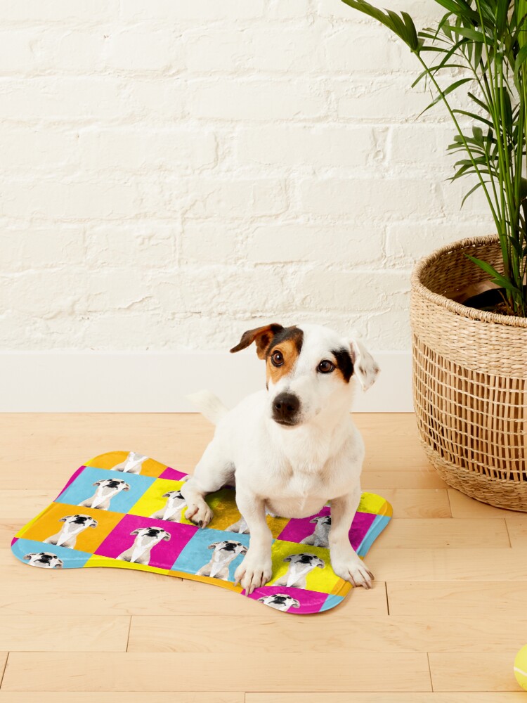 Alternate view of Colorful pop art greyhound Pet Mat