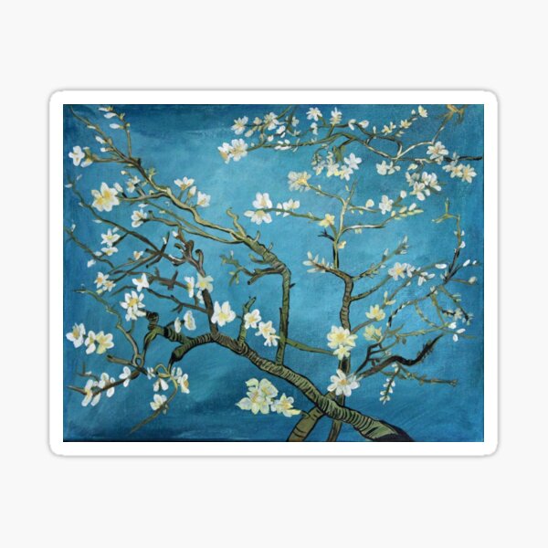 Van Gogh art, Blossoming Almond Tree, acrylic reproduction Sticker