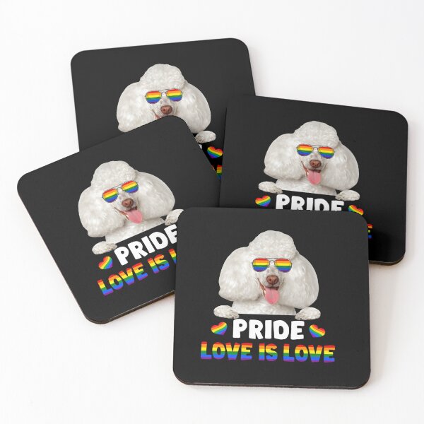 Item preview, POODLE GAY PRIDE DOG LOVER LGBT FUNNY RAINBOW FLAG designed and sold by sobriowslen.