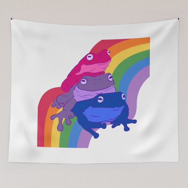 Item preview, Bisexual Frogs on a Rainbow Road designed and sold by Finding Flowers.