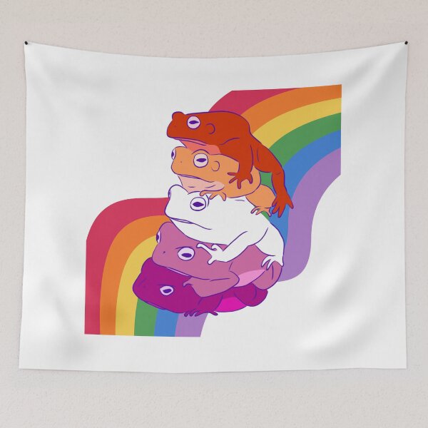Item preview, Lesbian Frogs on a Rainbow Road designed and sold by Finding Flowers.