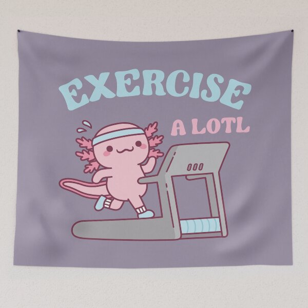 Item preview, Funny Exercise A Lotl, Cute Axolotl Running On Treadmill designed and sold by rustydoodle.