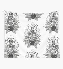 Tela decorativa Zebra y hojas de la selva