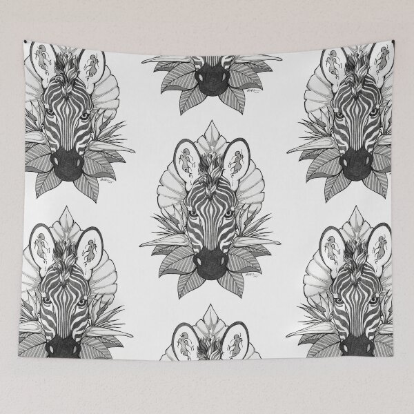 Item preview, Zebra & Jungle Leaves designed and sold by Britt Sorensen.