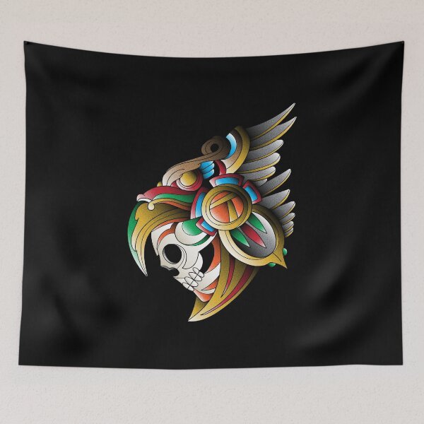 Item preview, aztec warrior skull 3 designed and sold by cat poe.
