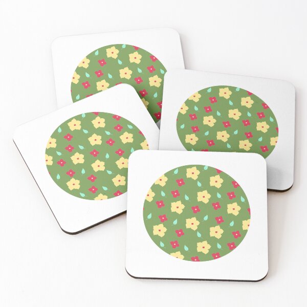 Item preview, Green Yellow Red Flower Circle Print  designed and sold by edwinvisuals.
