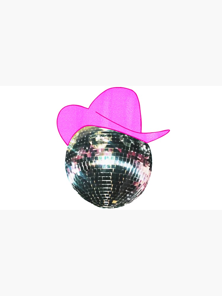 Cap for Sale mit Sparkly Pink Cowgirl Hut Discokugel von Malerie Green