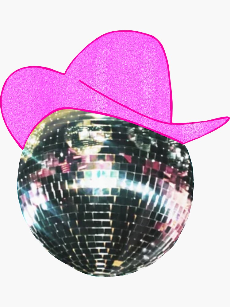 Sticker for Sale mit Sparkly Pink Cowgirl Hut Discokugel von Malerie  Green