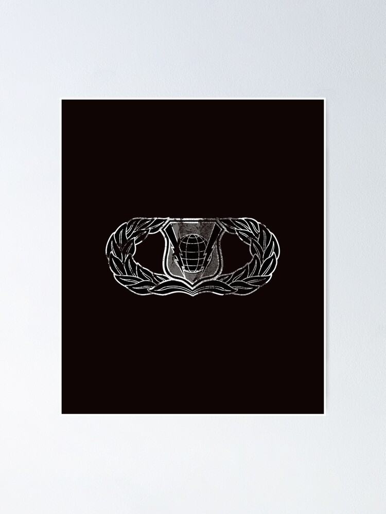  distressed air force command and control badge pullover poster for