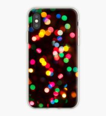 Vinilo o funda para iPhone Bokeh - Funda de iPhone de luz de Navidad