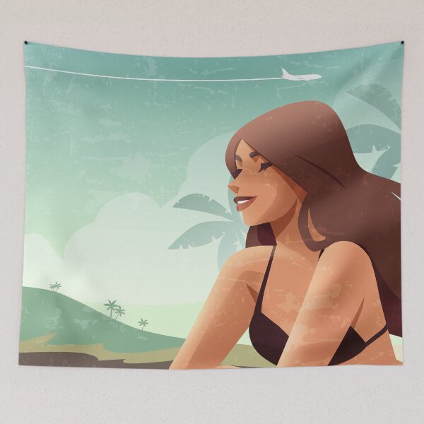 Item preview, Cannes, Cote d'Azur, France - Boho Retro travel poster designed and sold by GreekTavern1979.