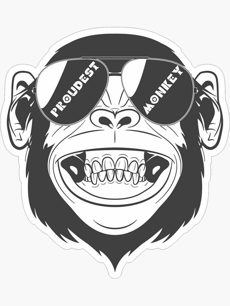Thumbnail 3 of 3, Sticker, DMB Proudest Monkey Sticker designed and sold by DontBurnTheDay.