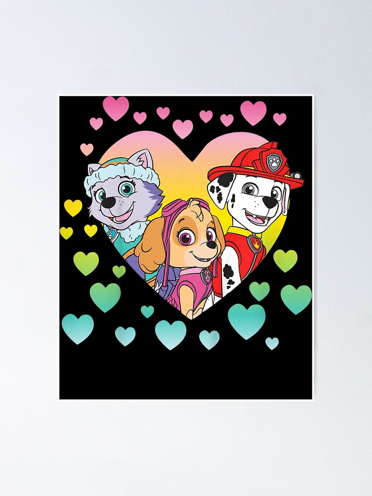 Active Enthusiasm In The Relief Humor Kids Paw Patrol Pup Group And Multiple  Hearts Cute Fans