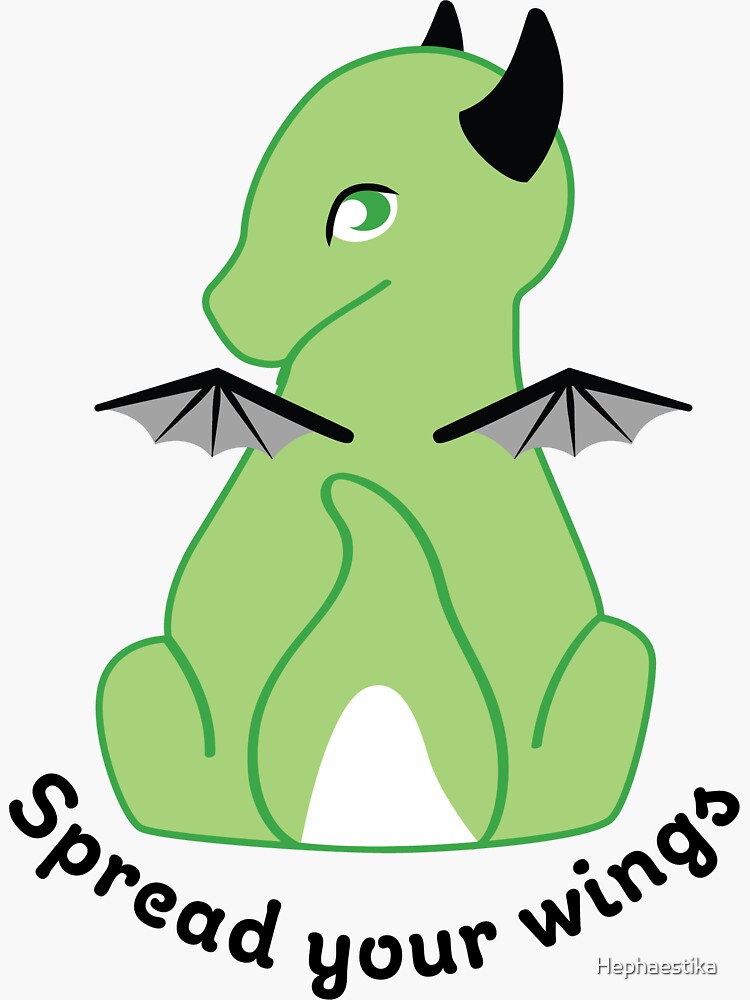 ""Spread Your Wings" Aromantic Pride Dragon" Sticker for Sale by