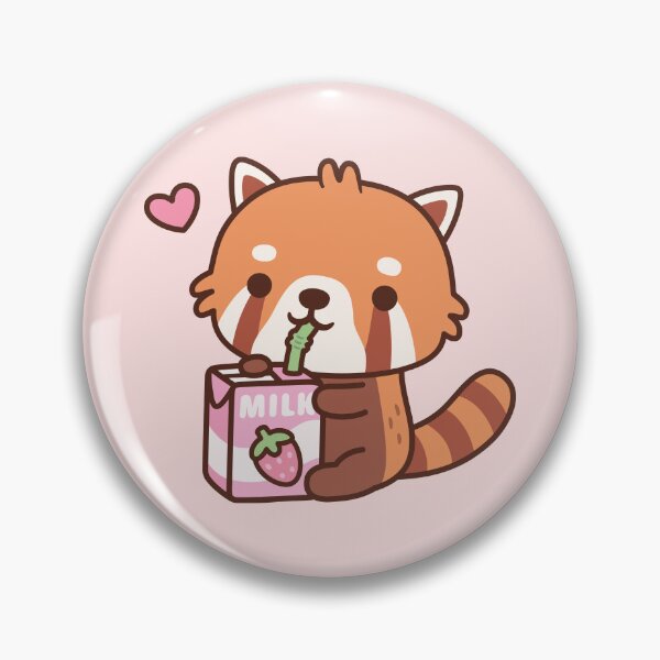 Item preview, Cute Red Panda Loves Drinking Strawberry Milk designed and sold by rustydoodle.