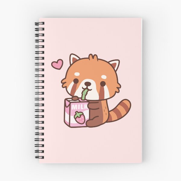 Item preview, Cute Red Panda Loves Drinking Strawberry Milk designed and sold by rustydoodle.