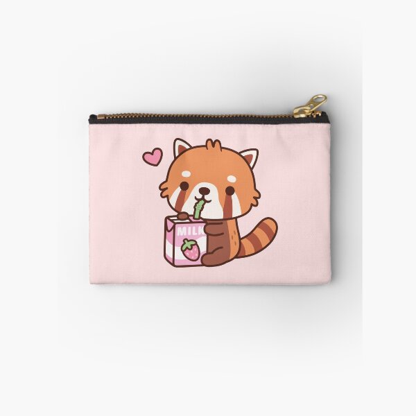 Item preview, Cute Red Panda Loves Drinking Strawberry Milk designed and sold by rustydoodle.