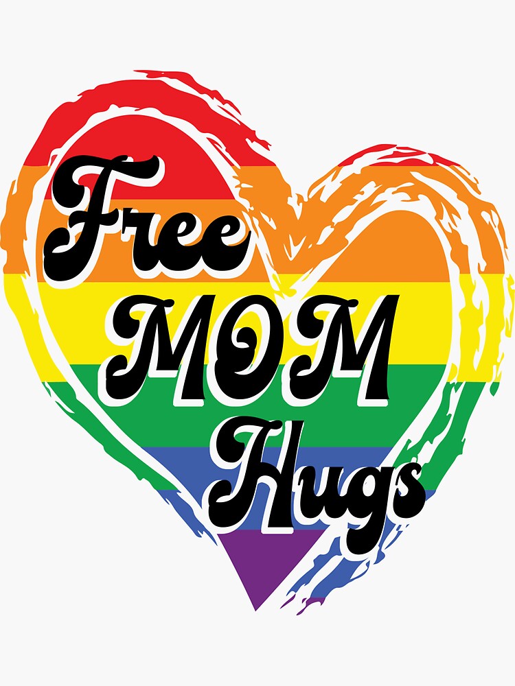 Free Mom Hugs Rainbow Heart Lgbt Flag Lgbt Pride Month Sticker By Wylisharts Redbubble 0430